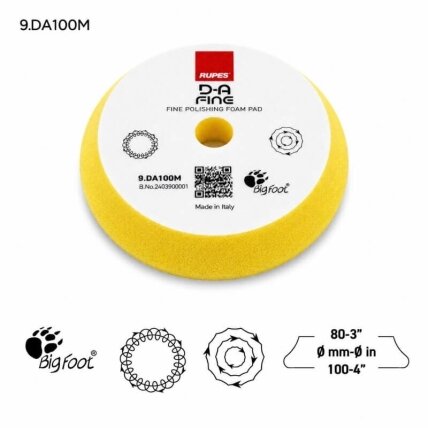 Żółta gąbka polerska RUPES High Performance D-A FINE 5
