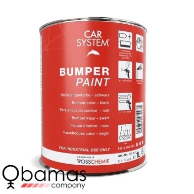 CARSYSTEM Bumper Paint struktūriniai plastiko dažai juodi 1 l