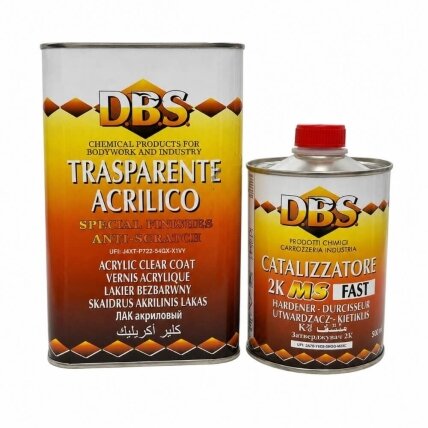 DBS 2K MS – bezbarwny lakier akrylowy 1 l + utwardzacz 0,5 l