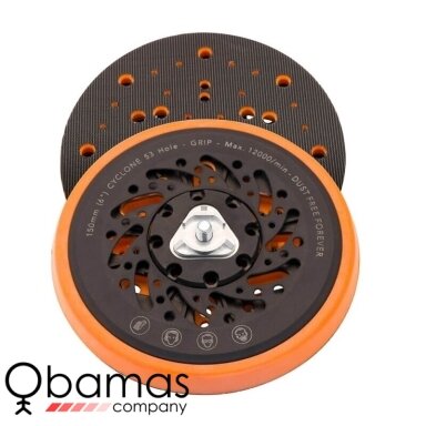 Flexipads Cyclone MEDIUM ventiliuojamas šlifavimo padas 150 mm, 53 skylės