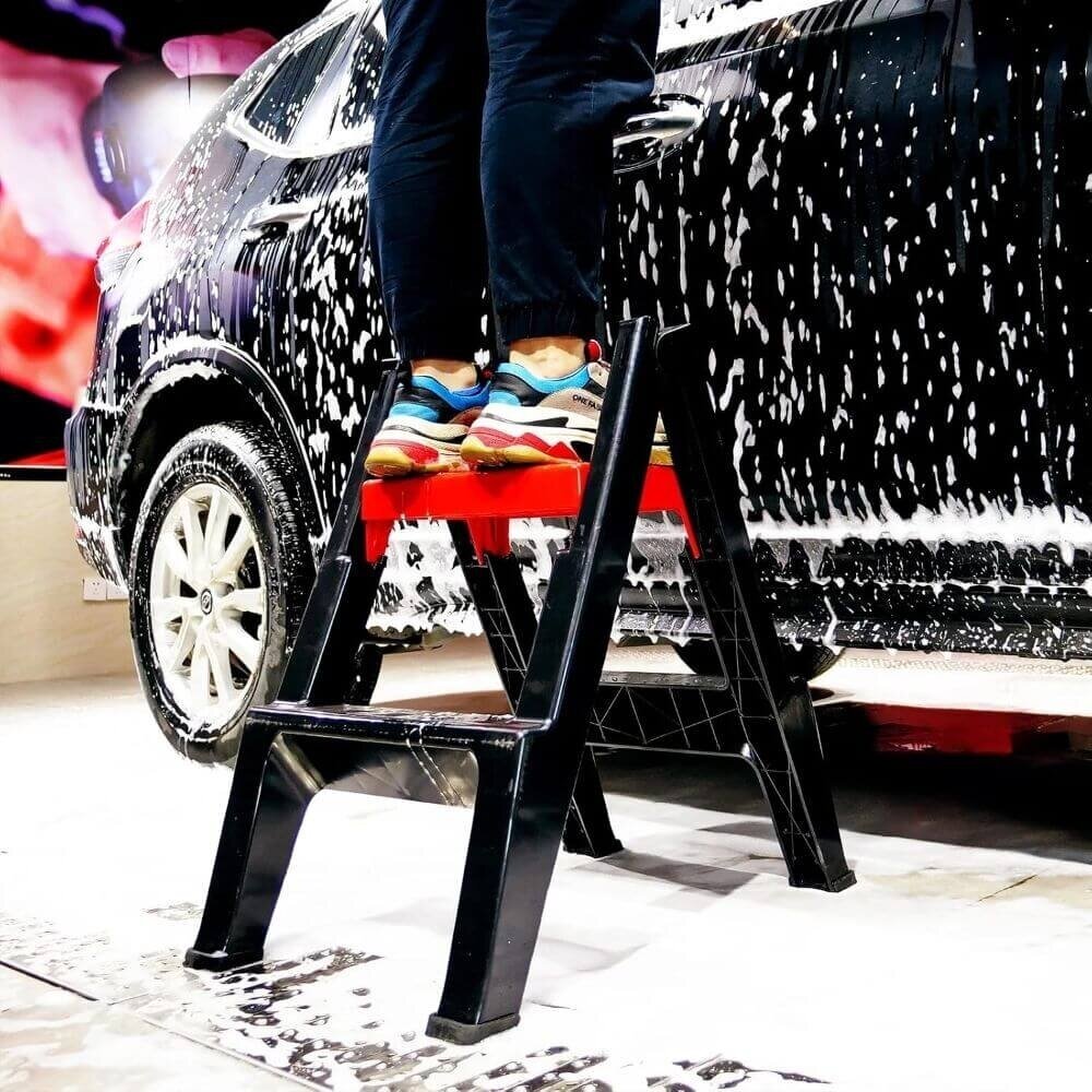 MaxShine sulankstomos dviejų pakopų kopėtėlės automobilių priežiūrai 2