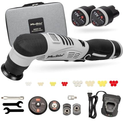 MaxShine M0312 V2 akumuliatorinė mini poliravimo mašinėlė DA/ROTARY