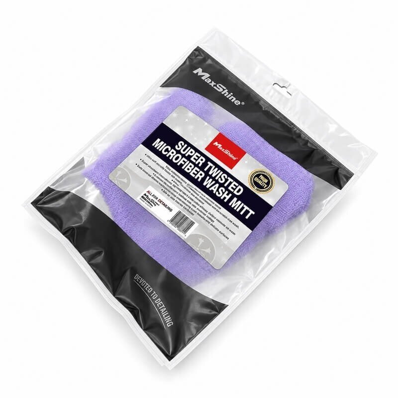 MaxShine Twisted Loop PURPLE Microfiber Car Wash Mitt 2
