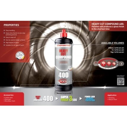 Menzerna Heavy Cut Compound 400 (HC400) 1 kg – Cutting Compound (Up to 1200 Grit) 1 Menzerna Heavy Cut Compound 400 (HC400) 1 kg – Cutting Compound (Up to 1200 Grit) 1
