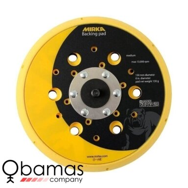 MIRKA 8292605011 vidutinio kietumo atraminis šlifavimo padas 150 mm, 48 skylės