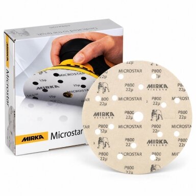MIRKA MICROSTAR šlifavimo diskeliai 150 mm, P800, 15 sk., 50 vnt.
