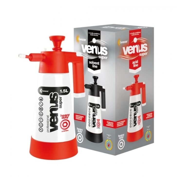 Rūgštims atsparus purkštuvas Kwazar VENUS Super Acid Line 1,5 L RED