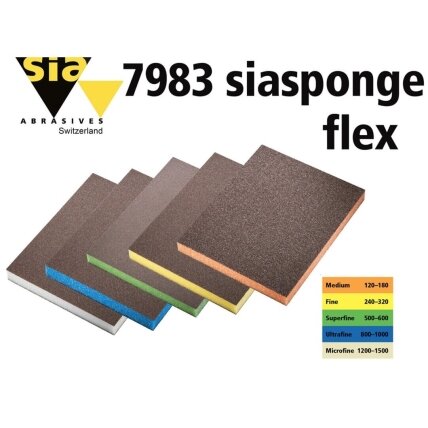SIA 7983 siasponge flex dwustronna gąbka ścierna 98 x 120 x 13 mm